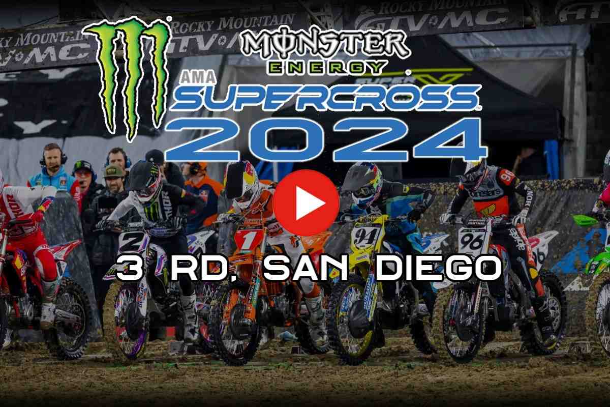 Американский Суперкросс - AMA Supercross 2024 - San Diego 450SX все событие: видео гонок
